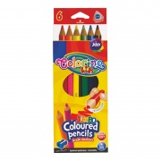  Tribriauniai spalvoti COLORINO JUMBO pieštukai su drožtuku, 6 vnt.
