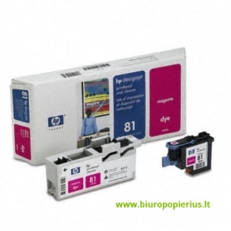 Hewlett-Packard 81 Printhead Purpurinė, galvutė ir valyklis