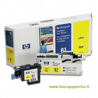 Hewlett-Packard 81 Printhead Geltona, galvutė ir valyklis