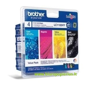 Brother rašalų komplektas LC1100VALBP Juoda, mėlyna, geltona, purpurinė