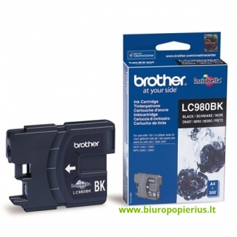 Brother LC980BK Juoda, 300 psl.