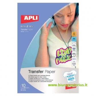 Foto popierius APLI T-SHIRT TRANSFER, A4, 10 lapų
