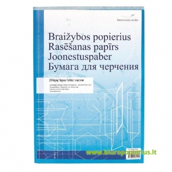 Popierius braižymui SMILTAINIS, A3, 20 lapų, 160 g/m²
