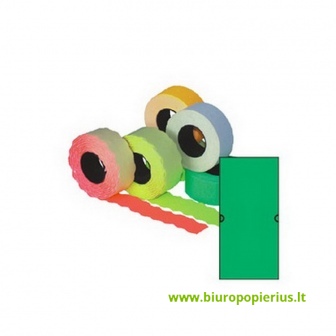  Kainų etiketės 21,5x12 mm, stačiakampės, 1000 vnt. ( pak. 5 vnt.), žalia