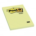  Lipnūs lapeliai POST-IT, 102 x 152 mm, linijomis, geltona