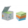  Lipnūs lapeliai POST-IT ekologiški, 76 x 76 mm, 100 lapelių, įvairios spalvos