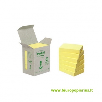  Lipnūs lapeliai POST-IT, ekologiški, 38 x 51 mm, geltona sp., 6 vnt./pak.