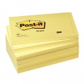  Lipnūs lapeliai POST-IT, 76 x 127 mm, 100 lapelių, geltona