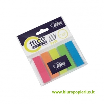  Lipnūs žymekliai, plastikiniai, 12 x 44 mm, 5 spalvos