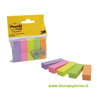  Lipnūs žymekliai POST-IT, 15 x 50 mm, 5 spalvos