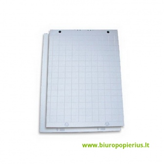  Bloknotas konferencijoms, 600 mm x 850 mm, 50 lapų, langeliais,  balta spalva