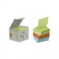  Lipnūs lapeliai POST-IT Z-note, ekologiški, 76 x 76 mm, įvairios spalvos, 6 vnt./pak.