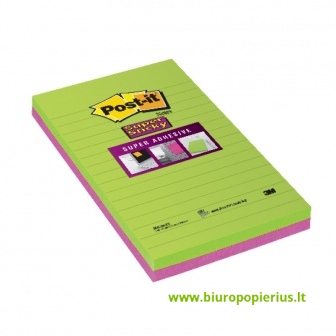  Lipnūs lapeliai POST-IT "Super sticky", 125 x 200 mm, įvairios spalvos, 2 vnt.
