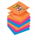  POST-IT® SUPERSTICKY Z-NOTES ElectricGlow super lipnūs lapeliai, 76 x 76 mm, įvairios spalvos, 6 vnt.pak.