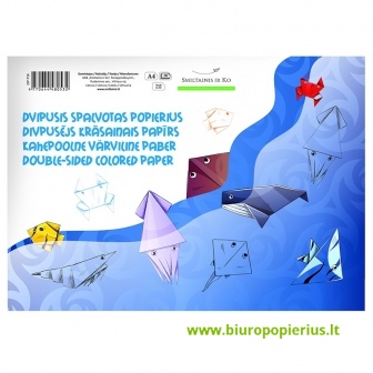  Spalvotas popierius SMILTAINIS, dvipusis, 16 lapų