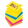  Super lipnūs lapeliai POST -IT SUPERSTICKY Z-NOTES, 76 x 76 mm, įvairios spalvos, 6 vnt./pak.