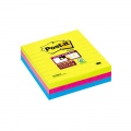  Lipnūs lapeliai POST-IT, 101 x 101 mm, linijom, asorti, 3 vnt./pak.