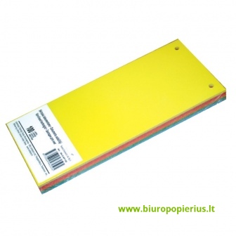  Kartoniniai skirtukai SMILTAINIS, 100 lapų, 11 x 23,5 cm, įvairių spalvų