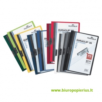 Aplankas su spaustuku DURABLE DURACLIP 30, juodas, A4