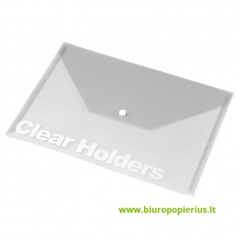  Aplankas (vokas) su spaustuku PANTA PLAST, skaidri balta, A4, PP