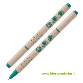  Tušinukas ICO GREEN PAPER PEN, 0,8 mm, mėlynas rašalas - 10 vnt.