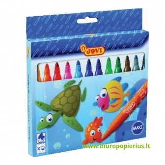  Stori flomasteriai JOVI MAXI, 12 spalvų rinkinys