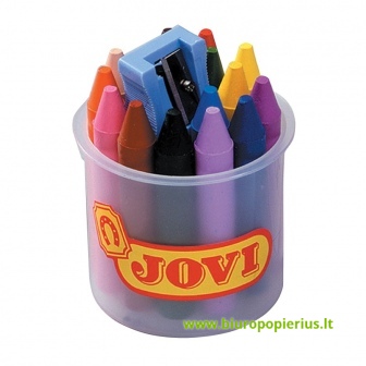  Vaškinės kreidelės su drožtuku JOVI, 16 sp.