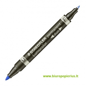  Permanentinis žymeklis STAEDTLER LUMOCOLOR DUO 348, MĖLYNA