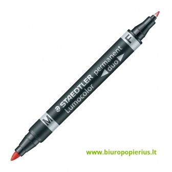  Permanentinis žymeklis STAEDTLER LUMOCOLOR DUO 348, RAUDONA