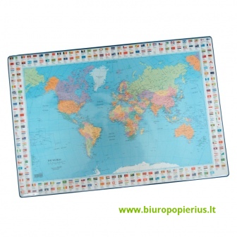  Patiesalas rašymui BANTEX, su pasaulio žemėlapiu, 44 x 63 cm