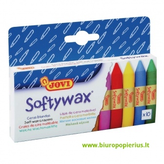  Minkštos vaškinės kreidelės JOVI Softywax, 10 sp.