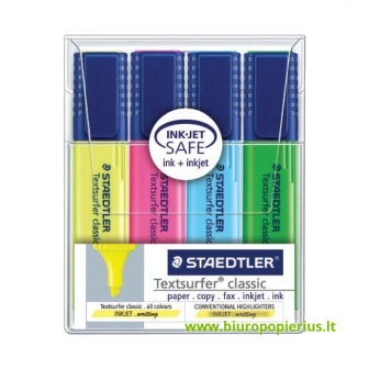 Teksto žymekliai STAEDTLER TEXTSURFER 364, 4 spalvų rinkinys
