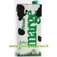  Pienas MARGĖ 2% riebumo, 1 l