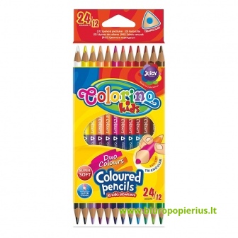  Spalvoti dvipusiai pieštukai COLORINO, 24 sp.