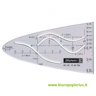  Liniuotė-parabolė BRUNNEN, skaidri