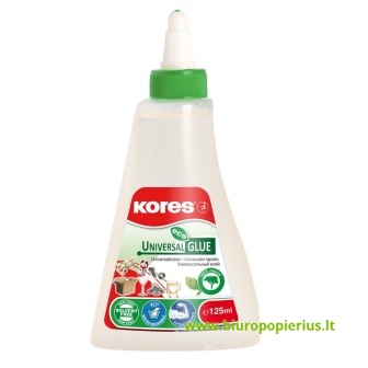  Universalūs stiprios fiksacijos ekologiški klijai KORES 125ml, skaidrūs