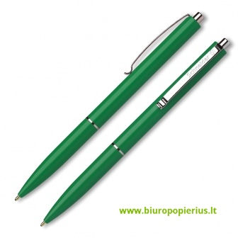  Automatinis tušinukas SCHNEIDER K-15, 1.0 mm., žalios spalvos korpusas, mėlynas tušas - 5 vnt.