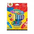  Dvipusiai flomasteriai su antspaudukais COLORINO, 10 spalvų