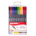  Rašiklis KORES K-Liner 0.4 mm, 10 spalvų rinkinys