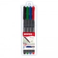  Rašiklis KORES K-Liner 0.4 mm, 4 spalvų rinkinys