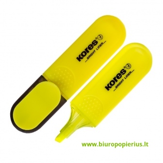  Teksto žymeklis KORES BRIGHT LINER, geltona - 2 vnt.