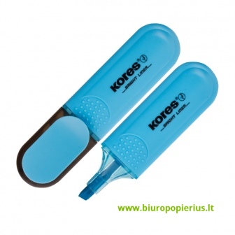  Teksto žymeklis KORES BRIGHT LINER, mėlyna - 2 vnt.