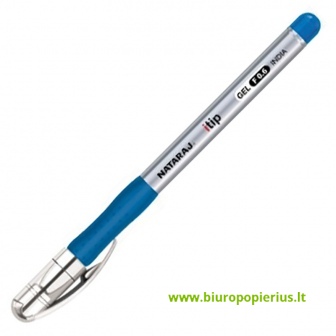  Gelinis rašiklis NATARAJ, Itip Fine 0,6 mm, mėlynos spalvos rašalas, 10 vnt.