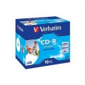  VERBATIM CD-R 700MB 52X, Printable, stora dėžutė (43325)