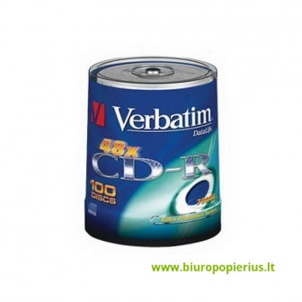  VERBATIM CD-R 700MB 52X, rietuvė, 100vnt (43411)