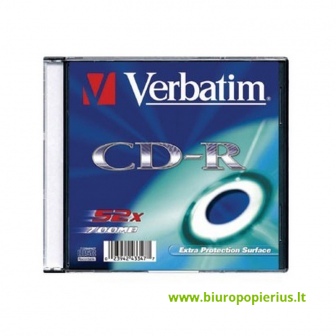  VERBATIM CD-R 700MB 52x, stora dėžutė (43327)