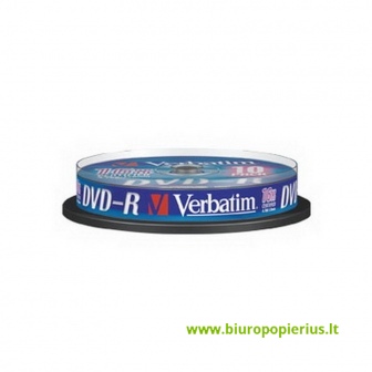  VERBATIM DVD-R 4,7GB 16x, rietuvė, 10vnt (43523)