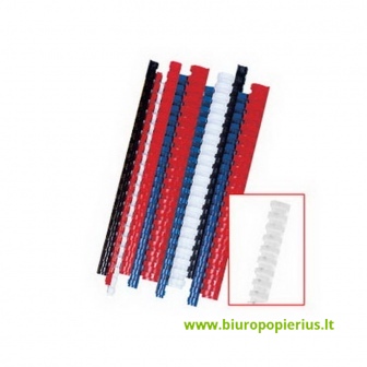  Plastikinė įrišimo spiralė FELLOWES, 19mm, balta, 100vnt