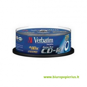  VERABTIM CD-R 700MB 52x, rietuvė, 10vnt (43437)