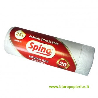  Šiukšlių maišai SPINO 25 l, 9 mik., 20 vnt.